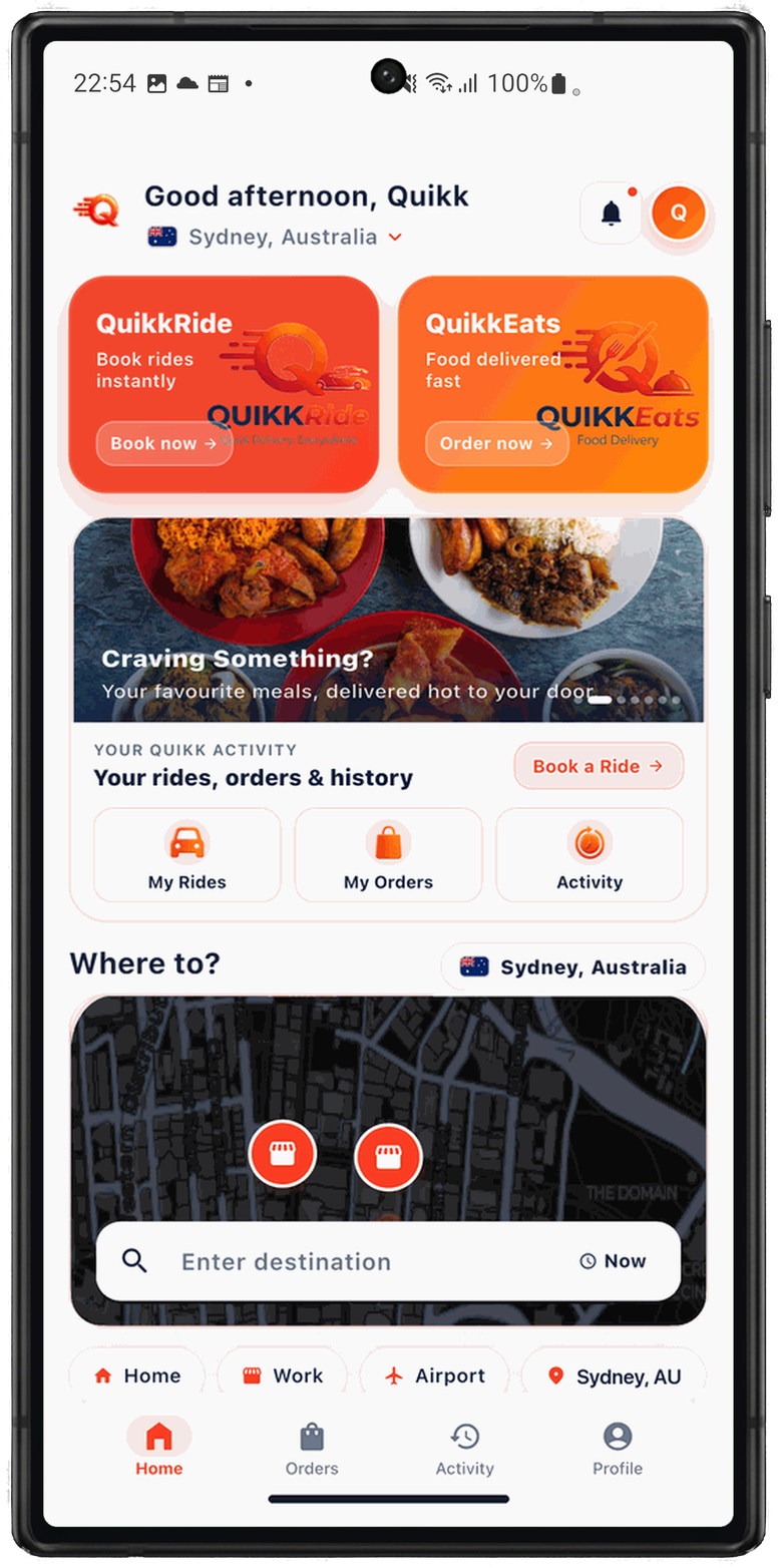 QuikkEats Dark Titanium Android Experience