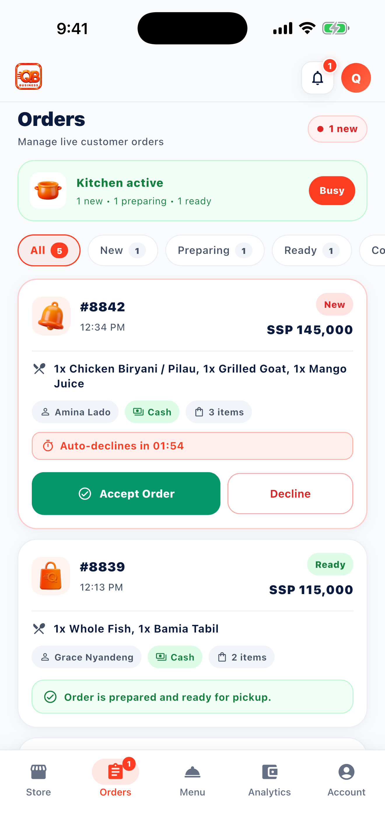 QuikkEats Live Kitchen & Courier Sync